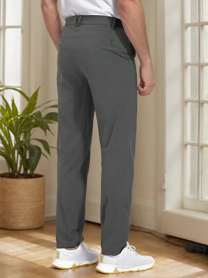 Men’s Stretch Dress Pants – Lightweight Business Trousers with Zipper Pocket