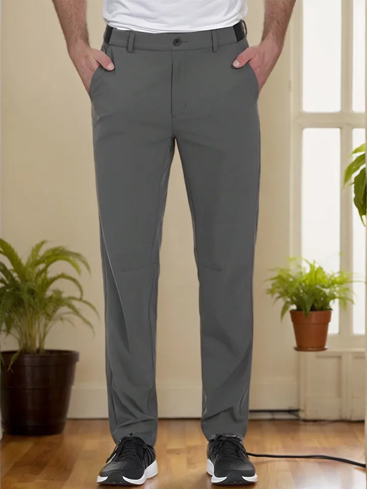 Men’s Stretch Dress Pants – Lightweight Business Trousers with Zipper Pocket