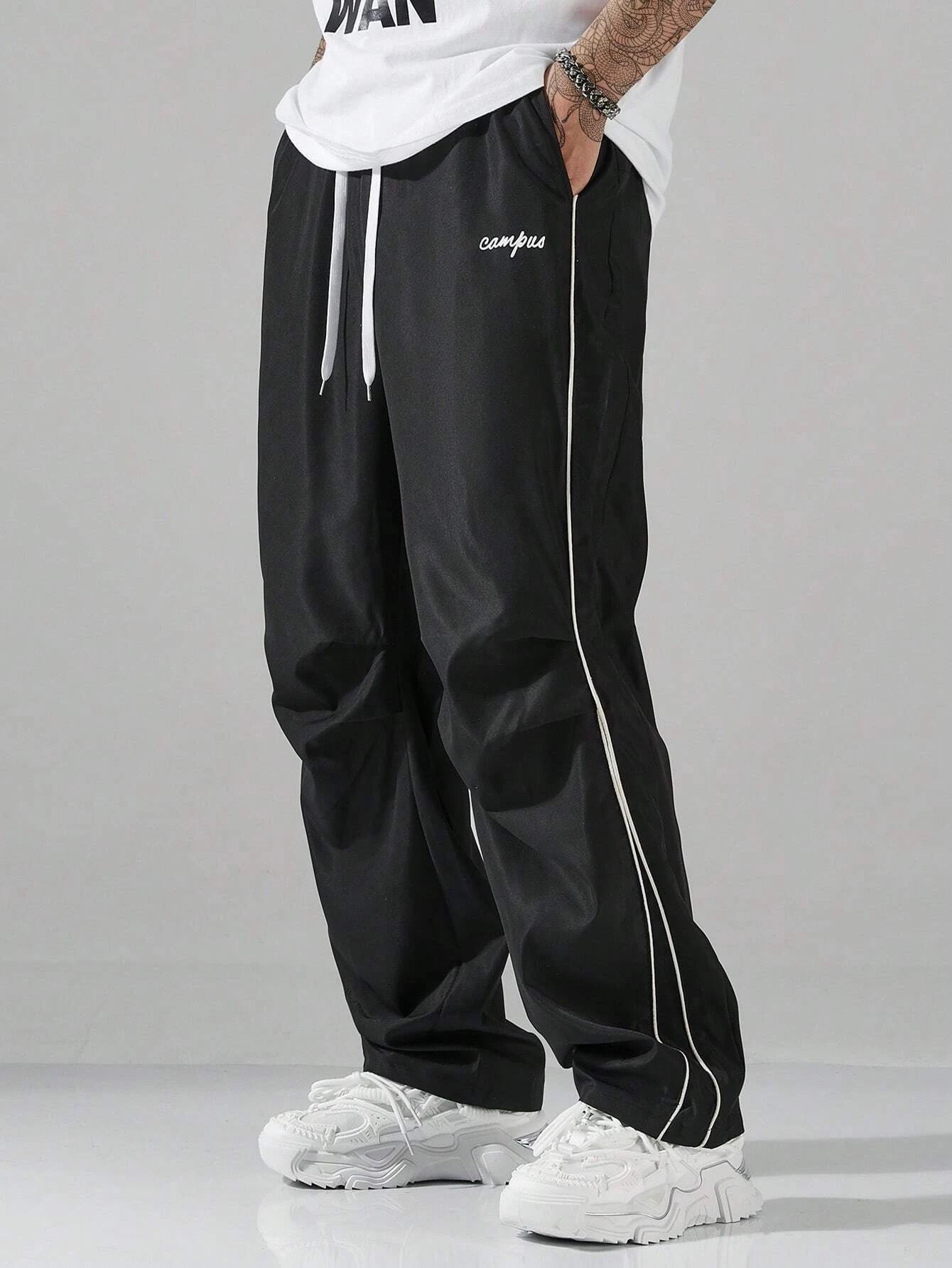 Men’s Three-Color Striped Pants Casual Sports Fitness Jogging Trousers