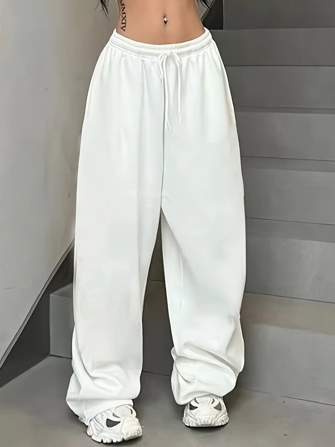 Unisex Oversized Jogger Sweatpants  Wide-Leg Drawstring Casual Pants