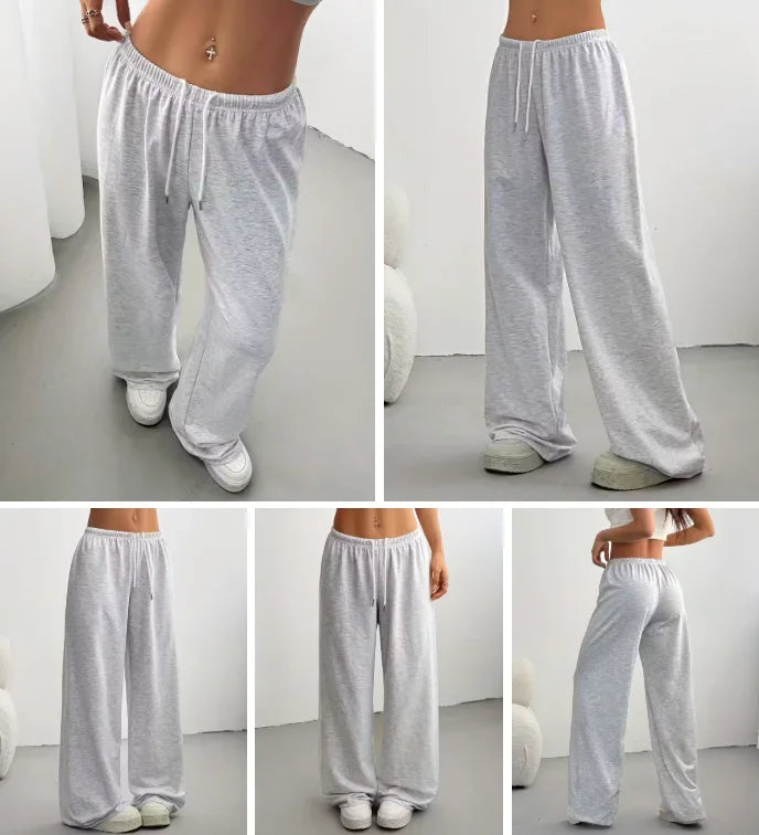 Unisex Oversized Jogger Sweatpants  Wide-Leg Drawstring Casual Pants