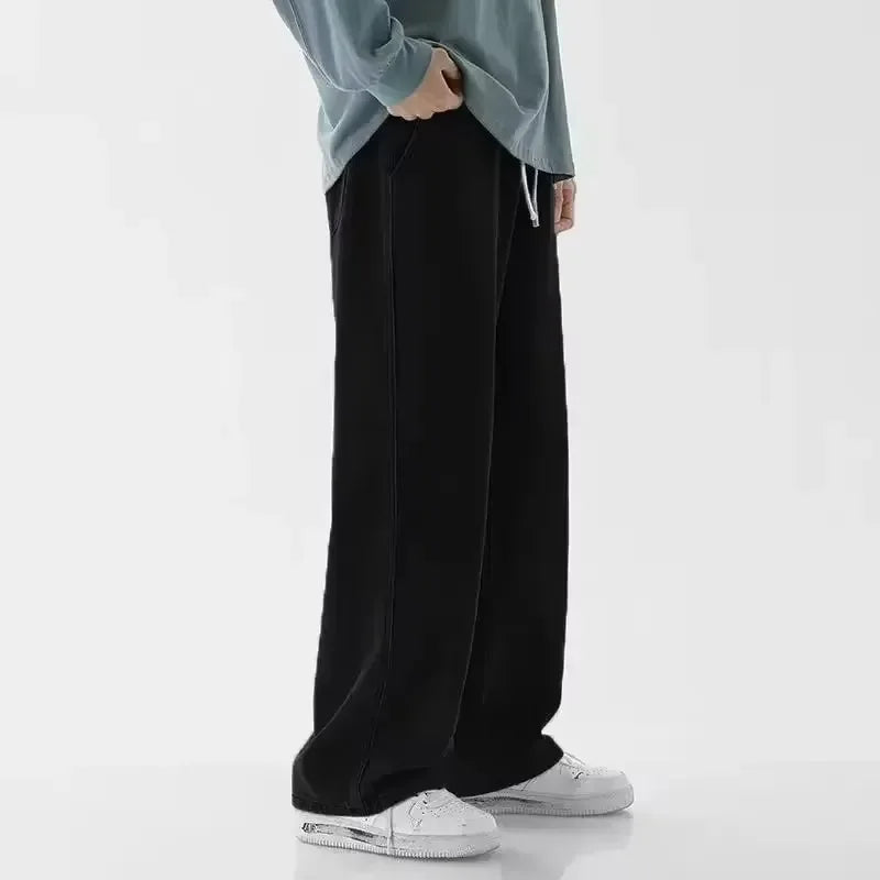 Men’s Loose Streetwear Jeans 2025 – Korean Style Wide-Leg Straight Pants