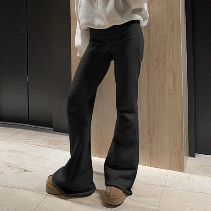 Women’s Y2K Low-Waist Flare Pants – Slim Bootcut Streetwear Trousers