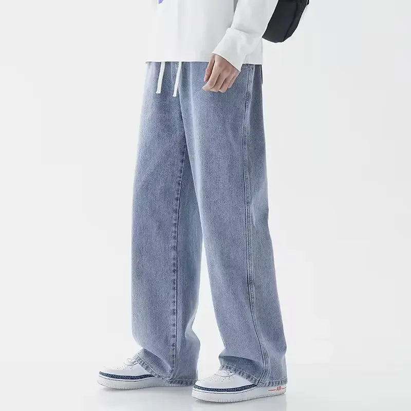 Men’s Oversized Baggy Jeans Loose Straight Y2K Wide-Leg Denim Pants