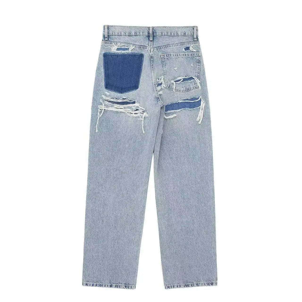 Women’s High-Waist Straight Jeans Wide-Leg Y2K Casual Denim Pants