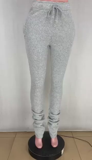 Women’s Stacked Fleece Leggings – High-Waist Winter Flare Active Pants